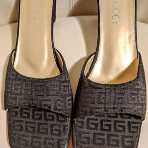 Black Fabric Slides Marked GUCCI Sz 8.5 NWOT
